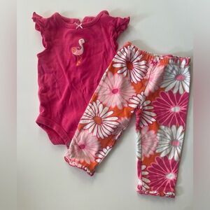 12 month Carter’s flamingo outfit